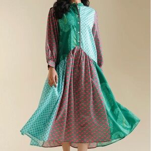 Chic Multicolor Long Sleeve Dress Summer